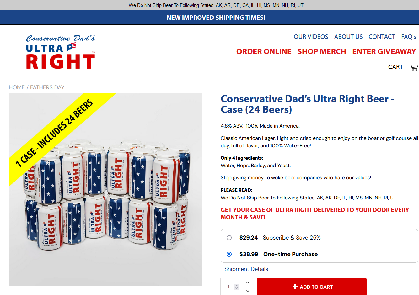 Screenshot used for: Ultra Right Beer: A Satirical Look at Alright's Ultra-Conservative Brew